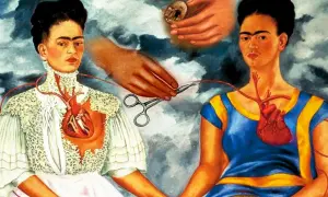 La peintre femme contemporaine Frida Kahlo, dans "Les Deux Frida", montre deux cœurs reliés par une artère. L'une est blessée, l'autre est intacte.