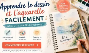 Apprendre le dessin et l'aquarelle facilement, même pour un débutant. Une invitation à créer sans stress, avec plaisir et confiance.