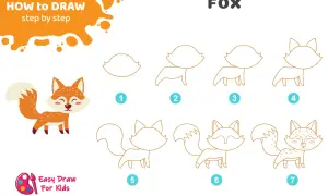 Tutoriel pour un **kitsune dessin facile** : étapes pour dessiner un renard mignon, de la tête à la queue touffue.