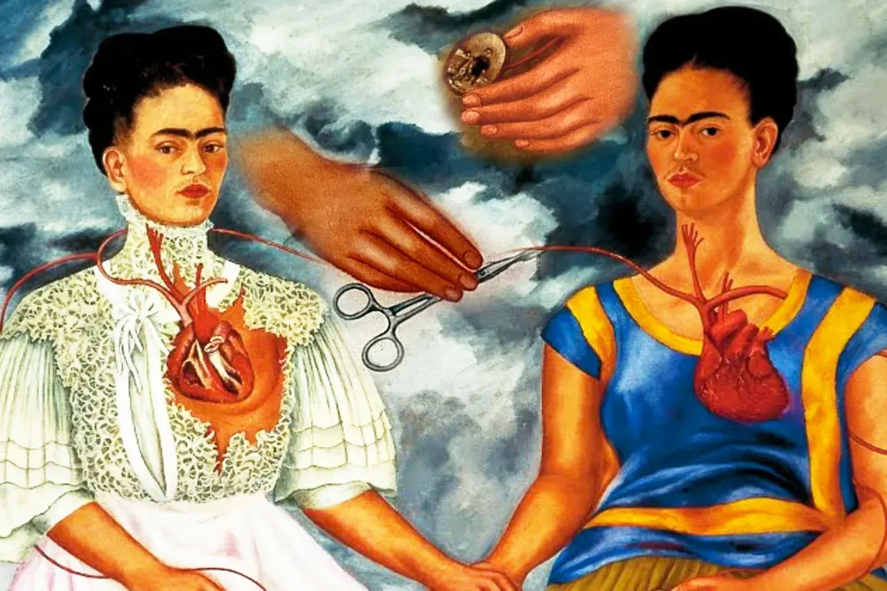 La peintre femme contemporaine Frida Kahlo, dans "Les Deux Frida", montre deux cœurs reliés par une artère. L'une est blessée, l'autre est intacte.