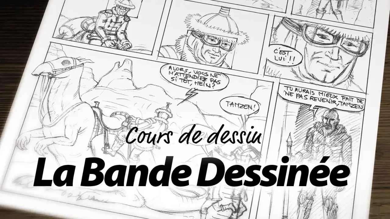 Cours de dessin de bande dessinée, avec des personnages et des bulles de dialogue. Un dessin facile pour apprendre à faire des onomatopées.