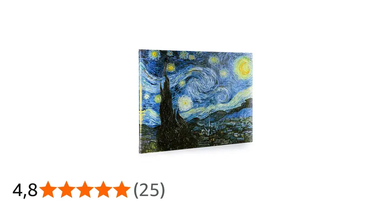 La Nuit &eacute;toil&eacute;e de Van Gogh, une &oelig;uvre embl&eacute;matique utilisant la technique de peinture de Van Gogh, avec ses tourbillons bleus et jaunes vibrants.